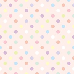 Colorful dots pink background retro seamless vector pattern - 42429605