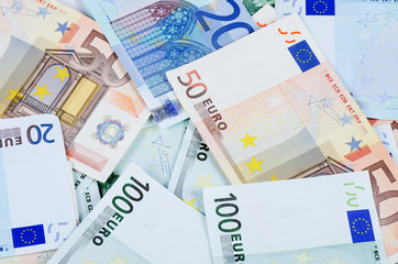 Euro banknotes as a background, close-up