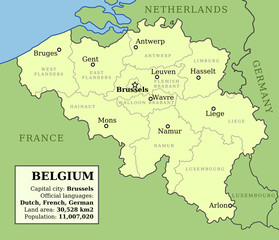 Obraz premium Map of Belgium