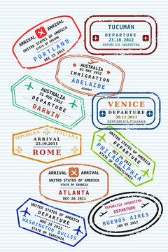 Passport stamps - various destinations