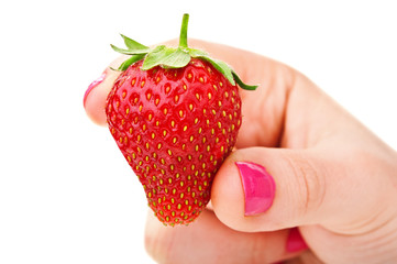 Obraz premium woman holding strawberry