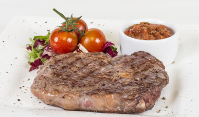 Grilled Beef Steak Isolated On a White Background