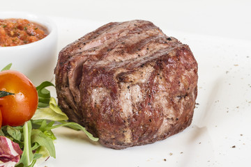 Grilled Beef Steak Isolated On a White Background