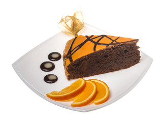 Slice of chocolate cake