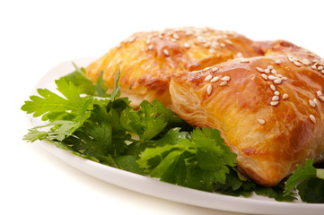 Homemade pasty with sesame