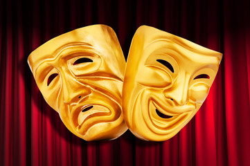 Theatre performance concept with masks