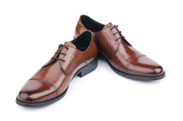 Male fashion with shoes on white