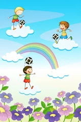 Rolgordijnen spelende kinderen © GraphicsRF