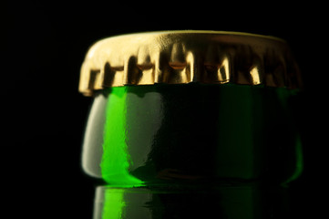 closeup of beer bottle