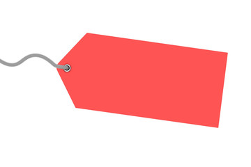 Red label on white backgroun