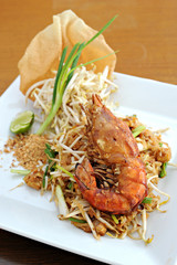 Padthai with shrimp, Thai food