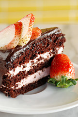 Chocolate cake with strawberry