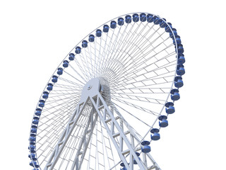 Ferris Wheel on a white background - obrazy, fototapety, plakaty