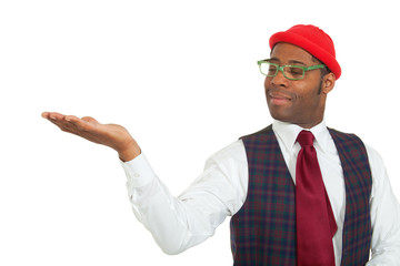 Portrait african man on white background