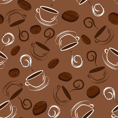 vector illustration of a seamless coffee pattern
