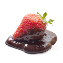 fraise fondue au chocolat