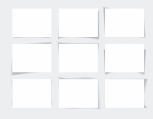 Set of banners with different shadows.