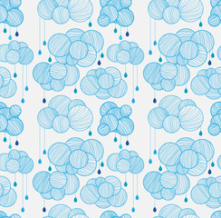 Seamless background with clouds in sky, pattern