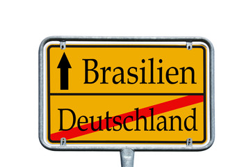 Ortsschild Deutschland / Brasilien