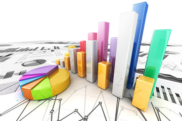 Graph diagram pie chart 3d