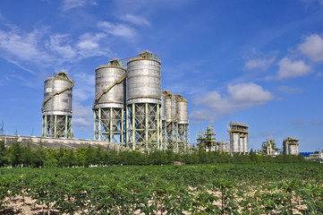 Chemical industrial with light of blue sky "Map ta put , Thailan