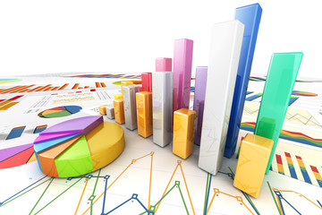 Graph diagram pie chart 3d