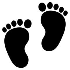 Fototapeta Baby feet clean black icon obraz