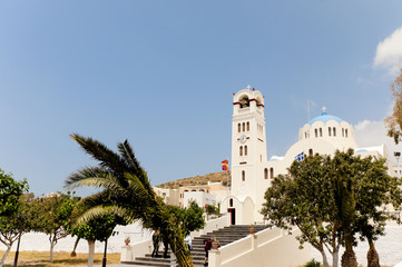 Fototapeta na wymiar Kościół w Emporia miejscowości na Santorini Grecja