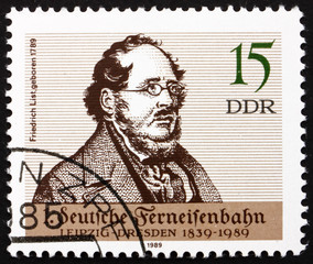 Postage stamp GDR 1989 Friedrich List