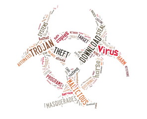 Background illustration of computer trojan horse virus
