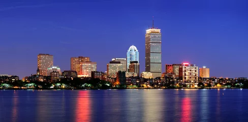 Poster Im Rahmen Boston city skyline at dusk © rabbit75_fot