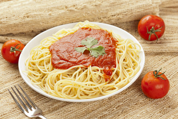 Whole Grain Pasta with tomato sauce