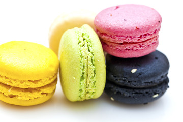 Colorful macarons dessert