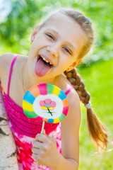 Girl with lollipop