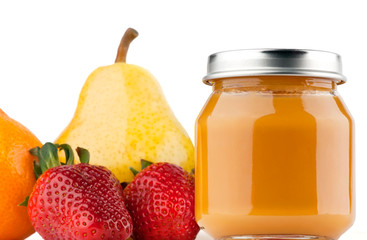 Baby puree and fruits