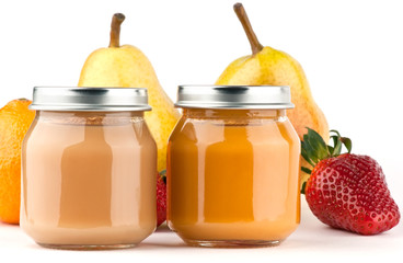 Baby puree and fruits