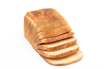 Loaf of bread isolated on white background