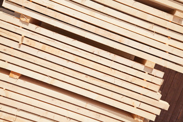 Fresh wooden studs