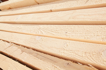 Fresh wooden studs