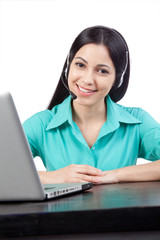 Businesswoman Wearing A Headset