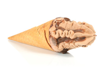 ice cream in waffle cone