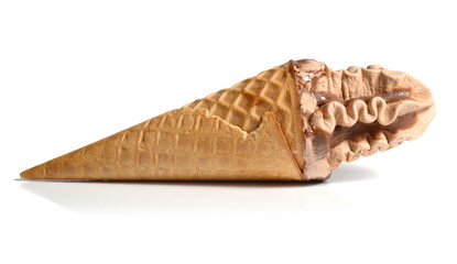 ice cream in waffle cone