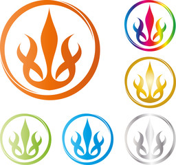 Logo, Icon, Buton, Feuer