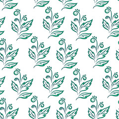 Abstract floral pictogram, seamless