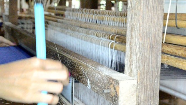 a weaver working