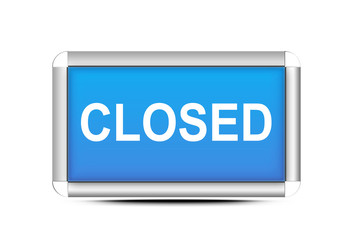Letrero azul closed