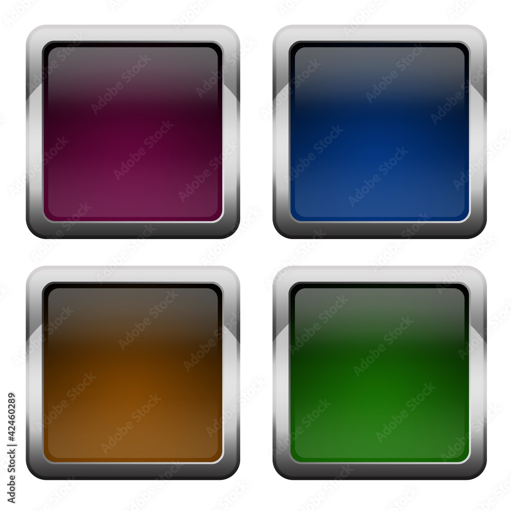 Canvas Prints blank glossy square buttons set