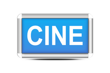 Letrero azul cine