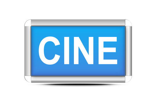 Letrero azul cine