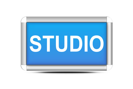 Letrero azul estudio